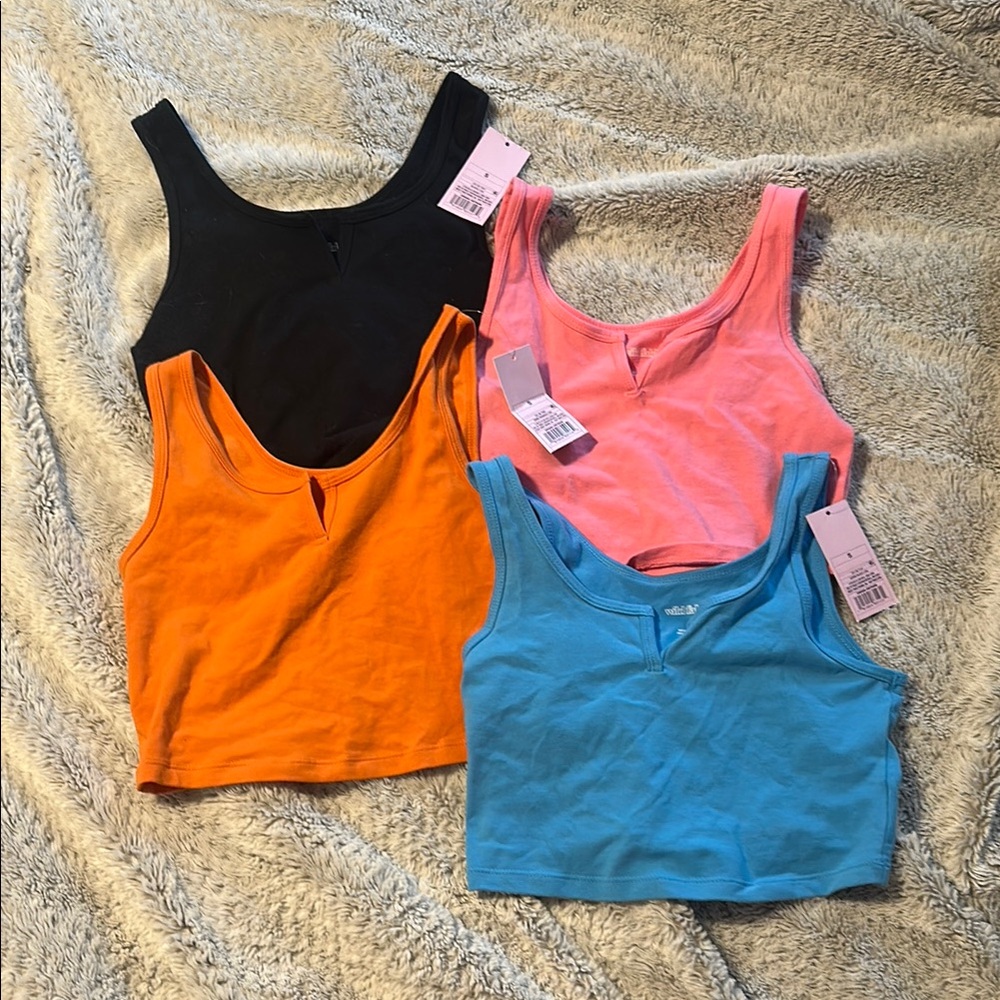 Target Black and Orange Sleeveless Crop Tank Top